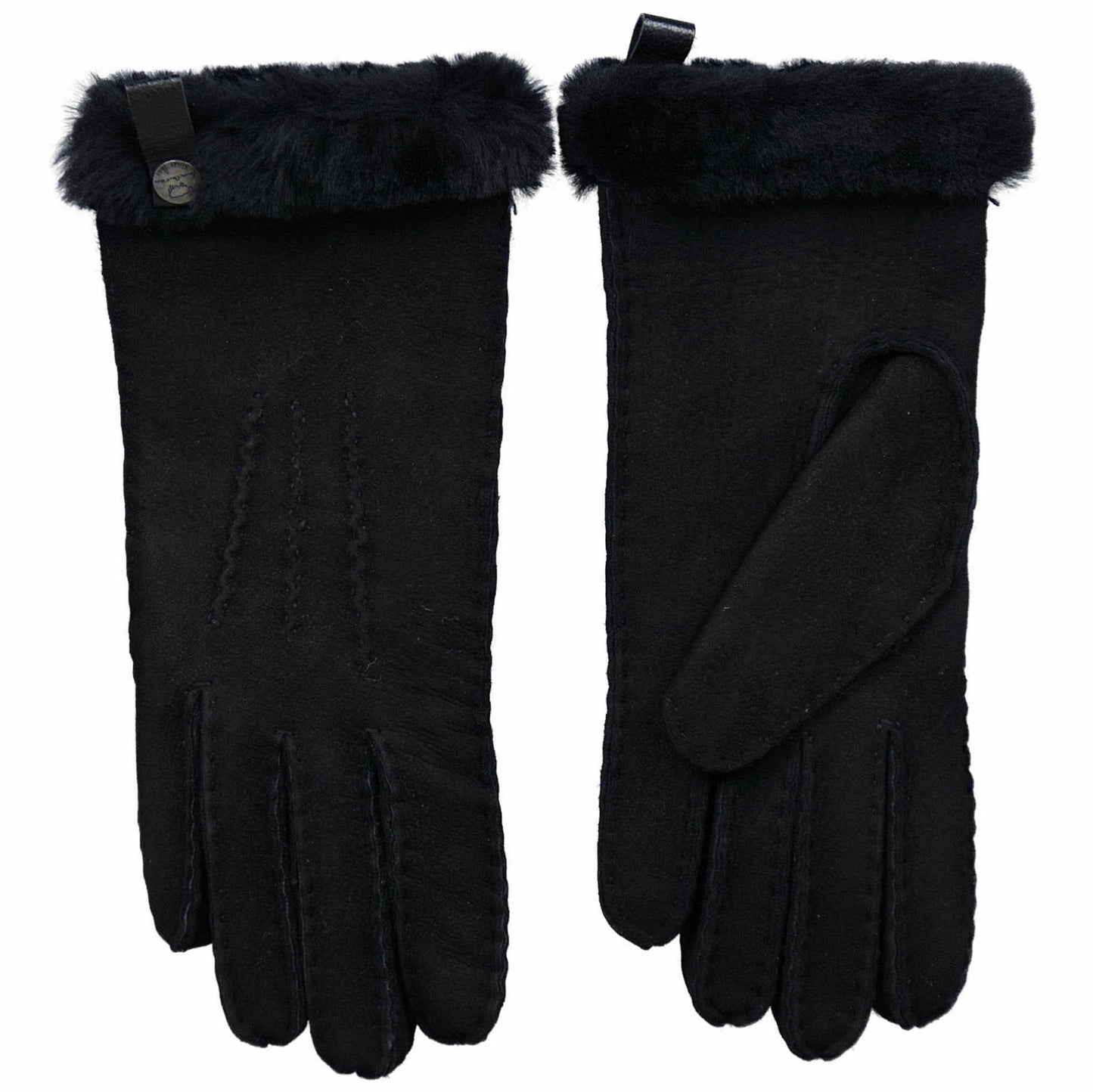 Lamsleren Dameshandschoenen - Zwart - Maat S