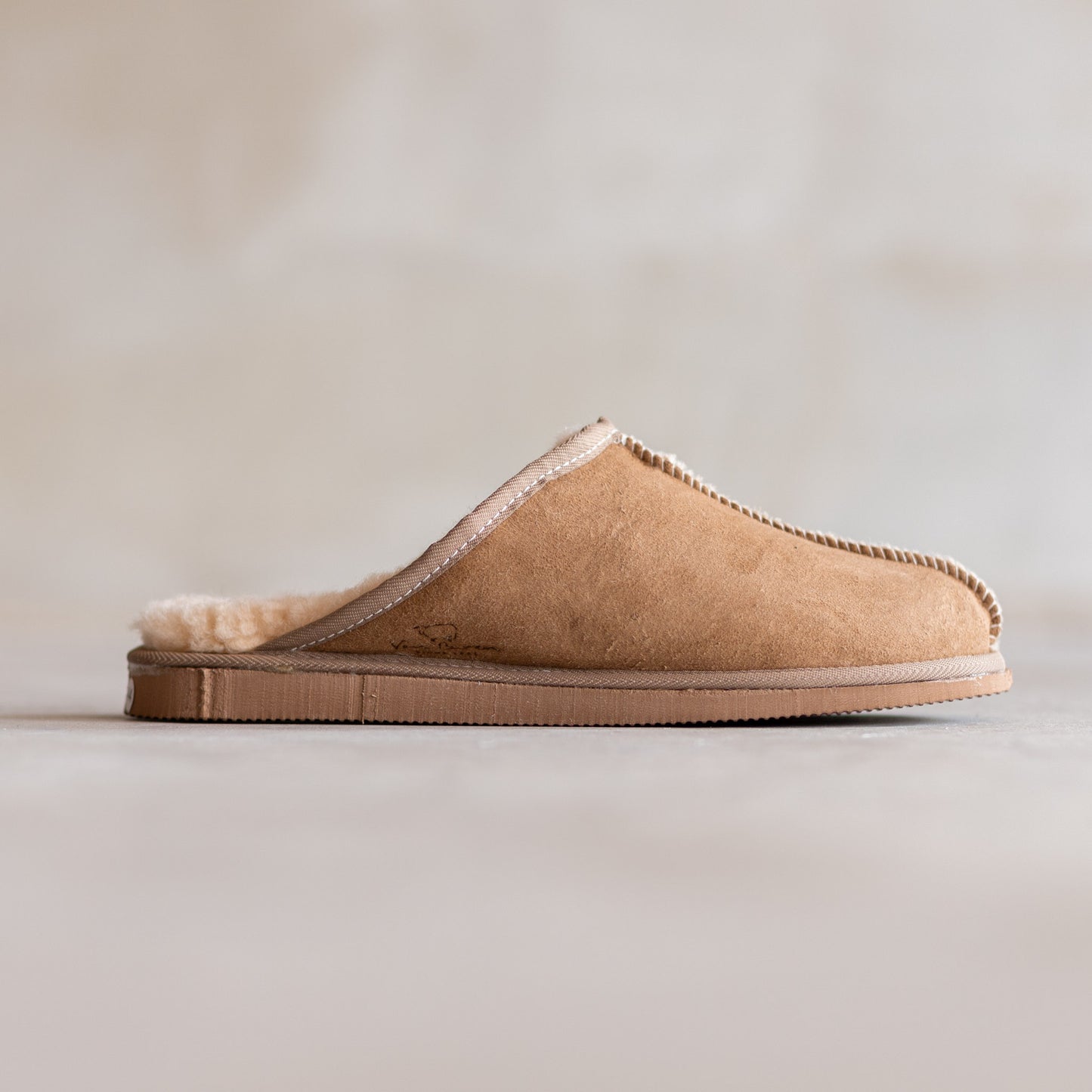 Lamsvacht Heren Slippers - Camel- Maat 38