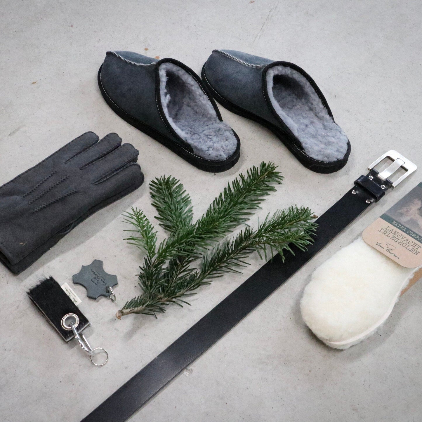 Lamsvacht Heren Slippers - Grijs - Maat 47