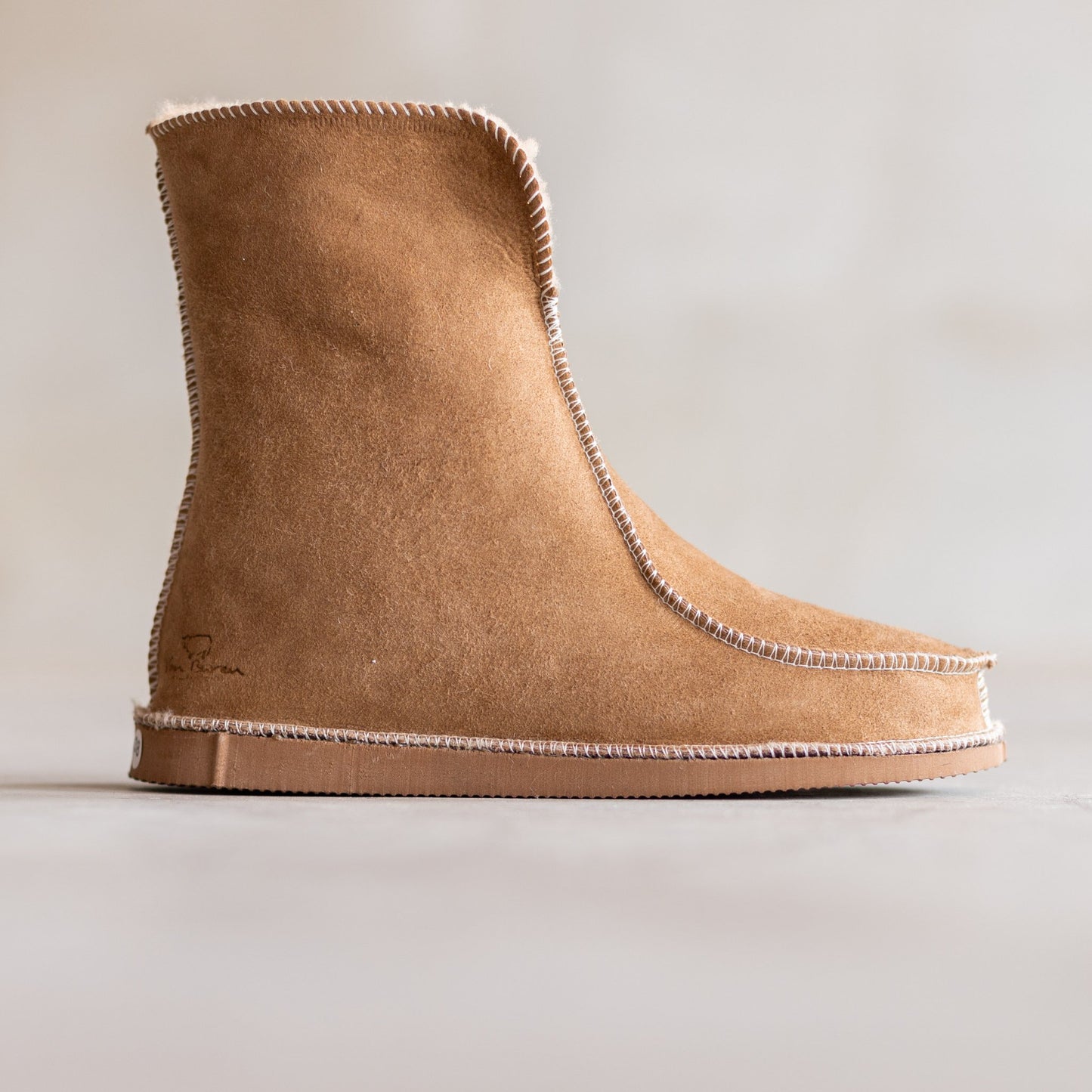 Lamsvacht Hoge Pantoffels - Camel- Maat 48