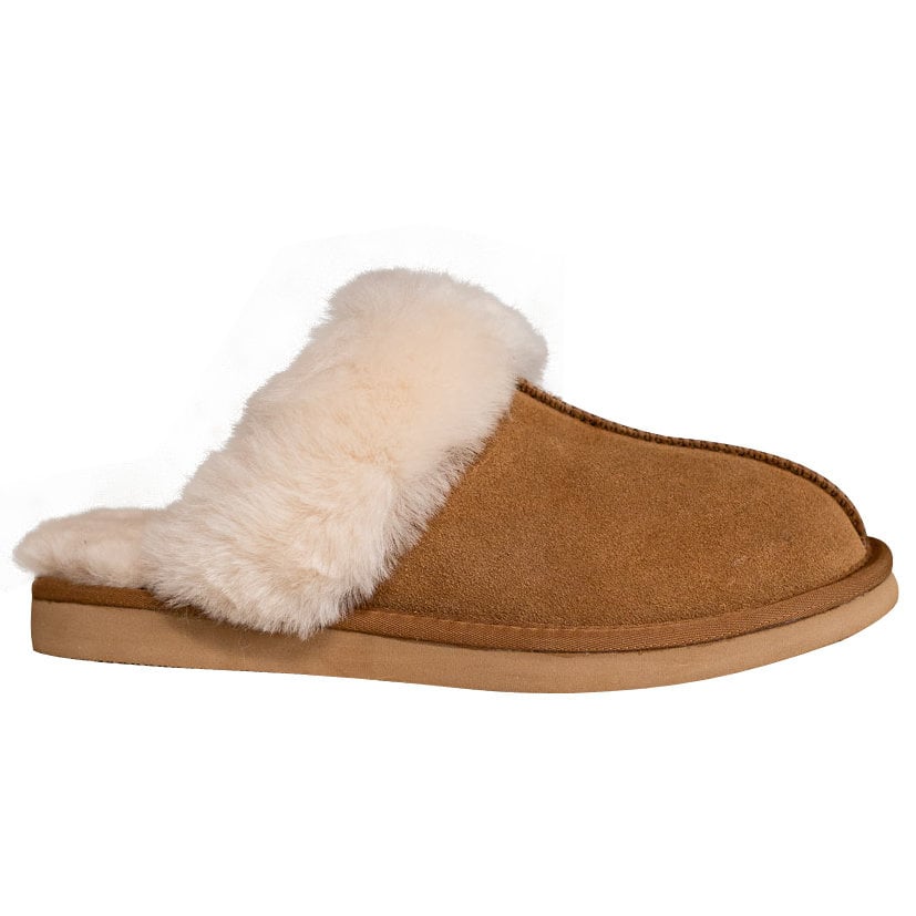 Lamsvacht Lumi Pantoffels - Camel  - Maat 39