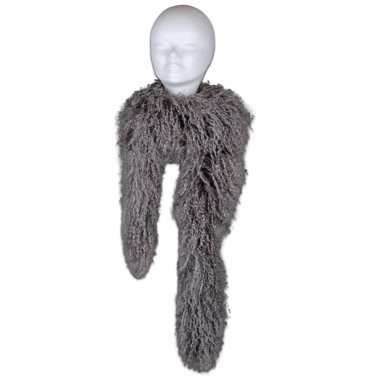 Tibetaanse Schapenvacht Sjaal - Wit - 180cm
