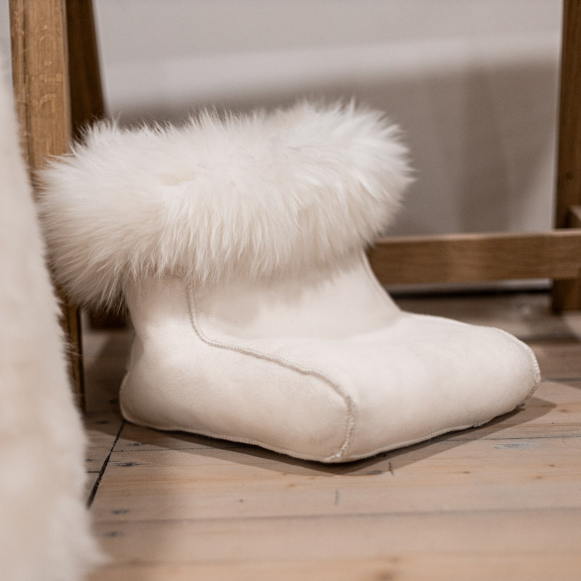 Schapenvacht voetenwarmer - Wit