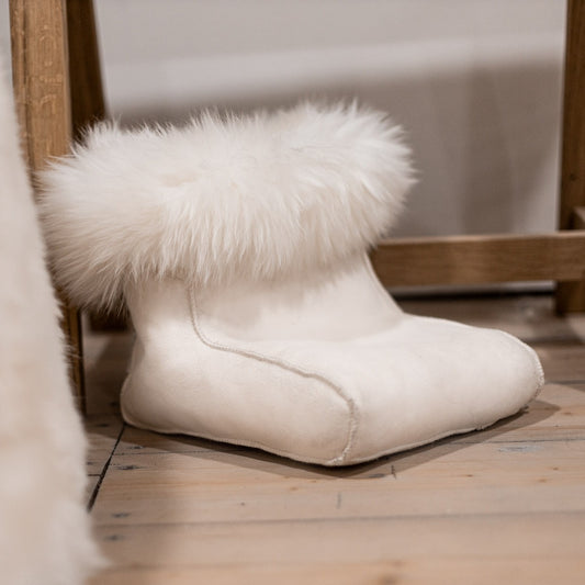 Schapenvacht voetenwarmer - Wit