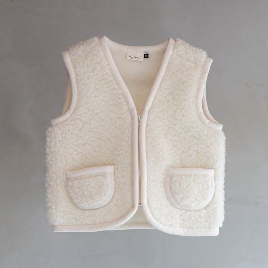 Wollen kinderbodywarmer Nilo - Off-white - XL / 152-164