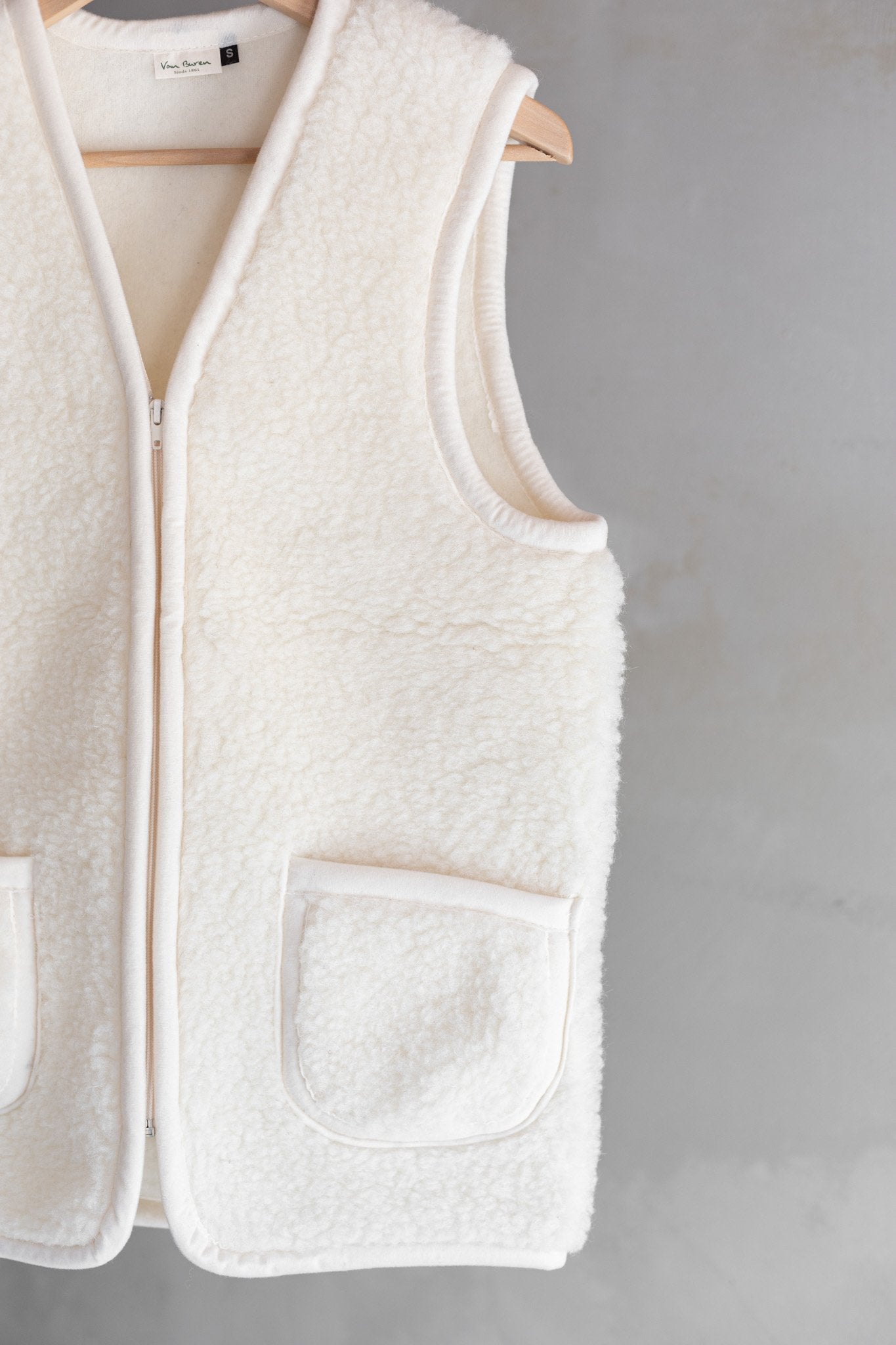 Wollen bodywarmer Taru - Off-White - Maat XXXL