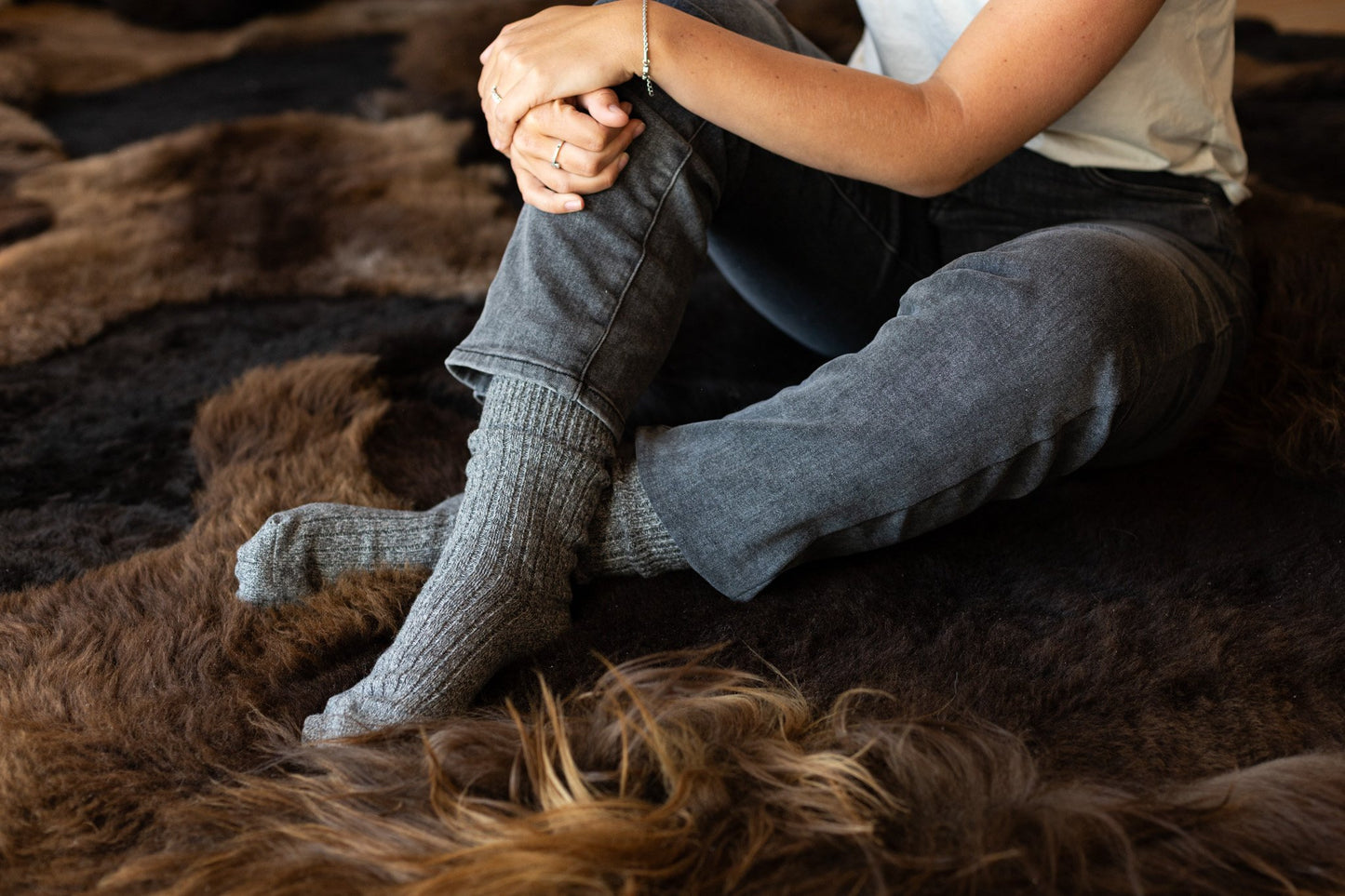 Wollen sokken Yuki - Antraciet - Maat 39-42