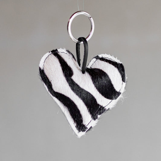Sleutelhanger hart gevuld - Zebra