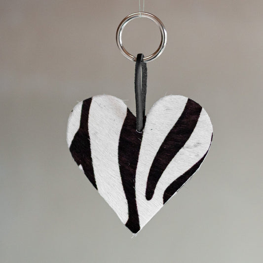 Hartvormige sleutelhanger - Zebra