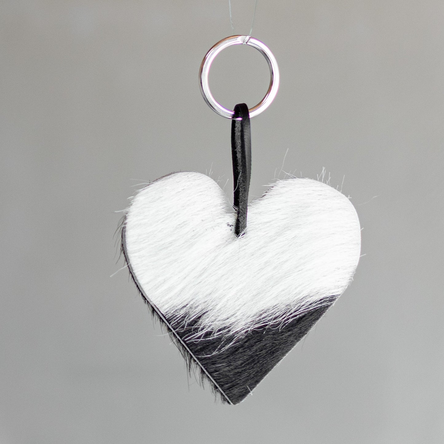 Sleutelhanger hart - Zwart/wit