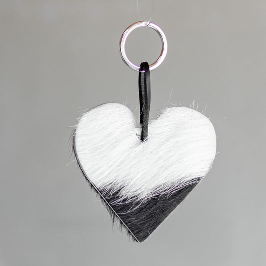 Sleutelhanger hart - Zwart/wit