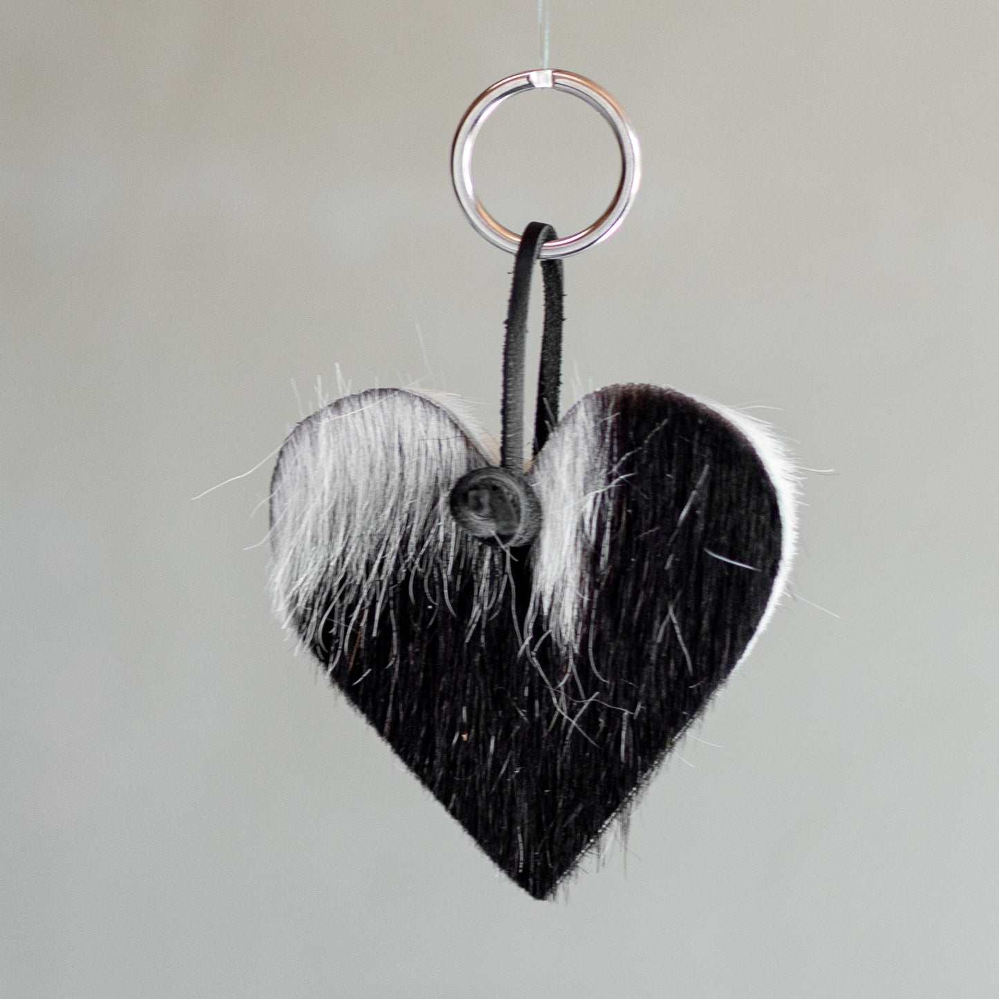 Sleutelhanger hart - Zwart/wit