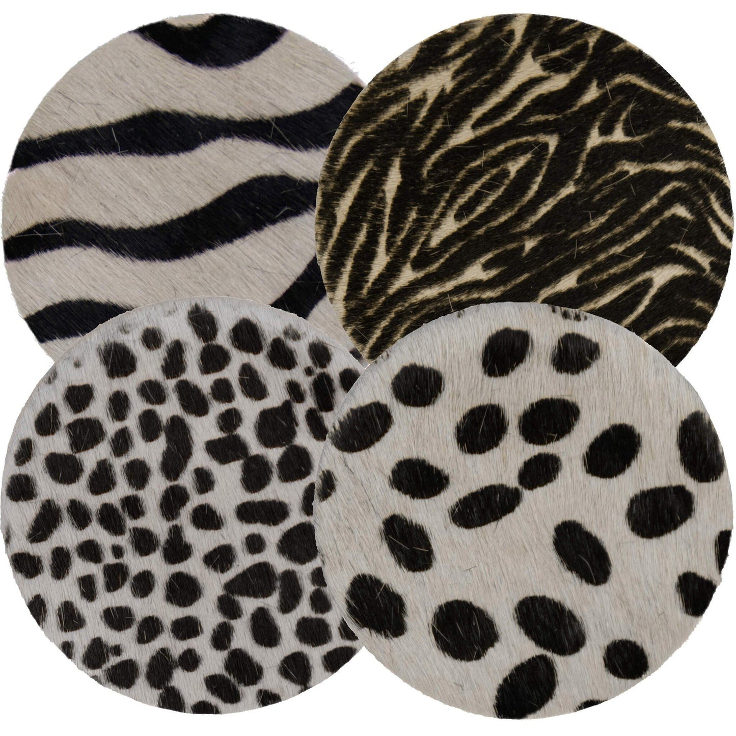 Koeienhuid Onderzetters Rond Set - 6 stuks