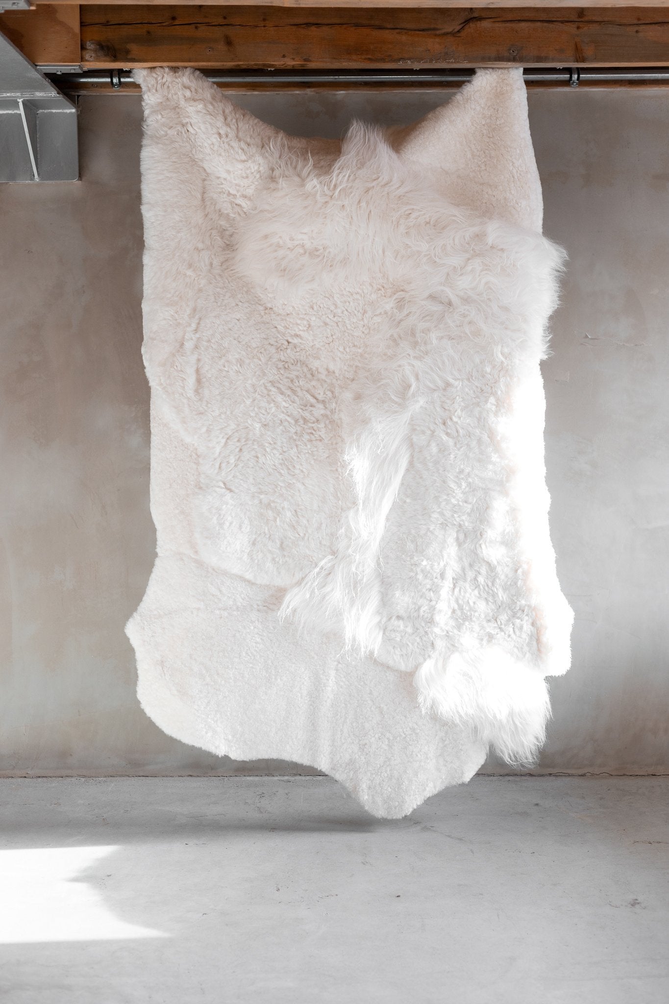 Melange Schapenvacht Tapijt Wit - 180x120cm