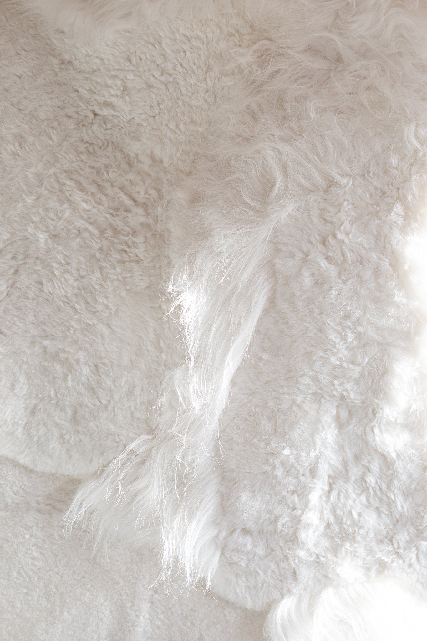 Melange Schapenvacht Tapijt Wit - 180x120cm