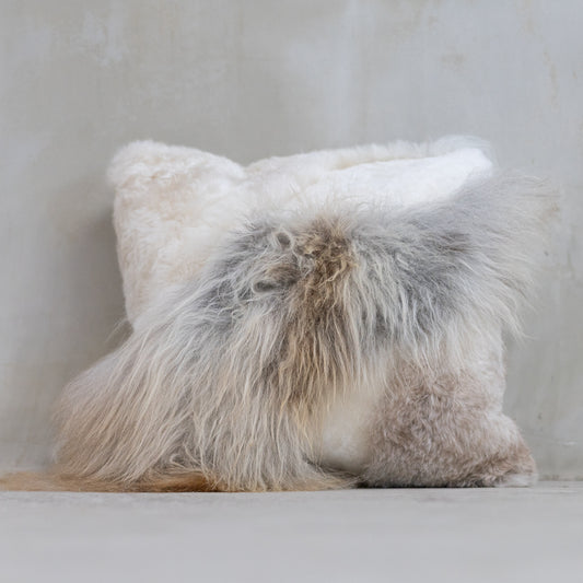 Melange Schapenvacht kussen - 50x50cm
