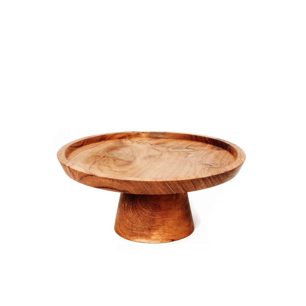 Le plat à gâteau en racine de teck - S