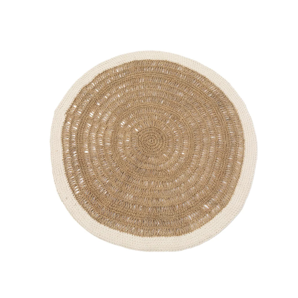 The Seagrass &amp; Cotton Round Rug - Natural White - 100
