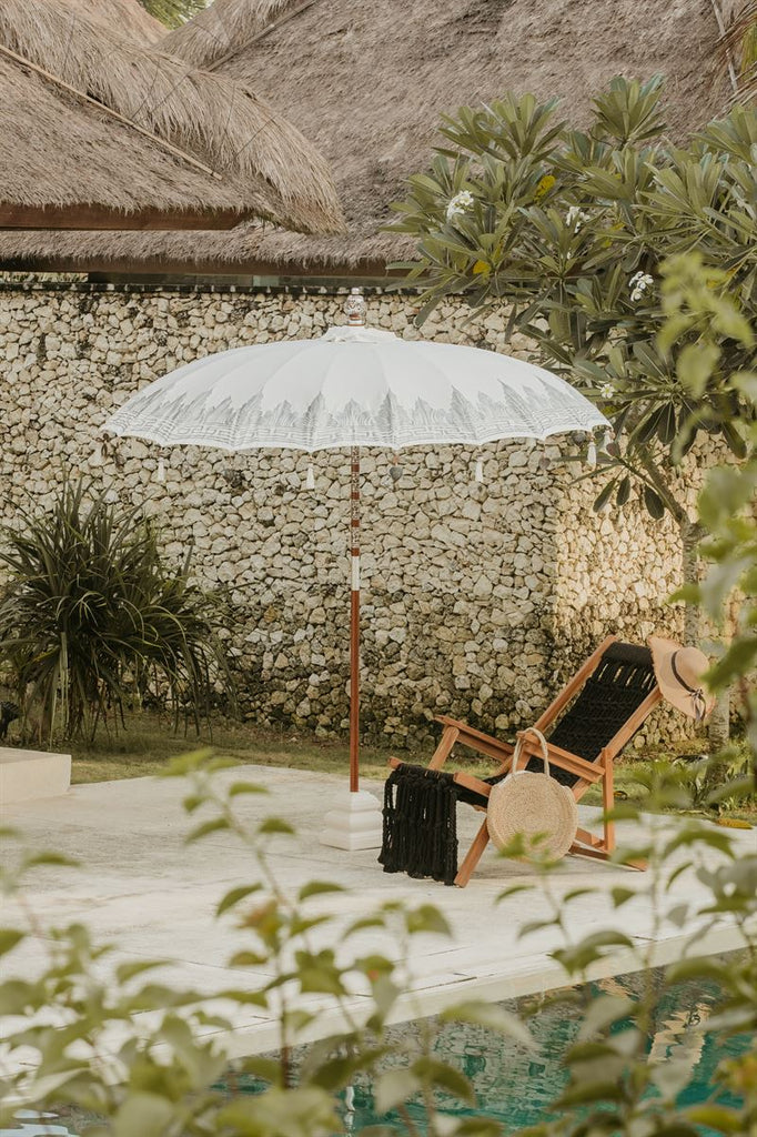 Bali Parasol zilver-crème 250 cm