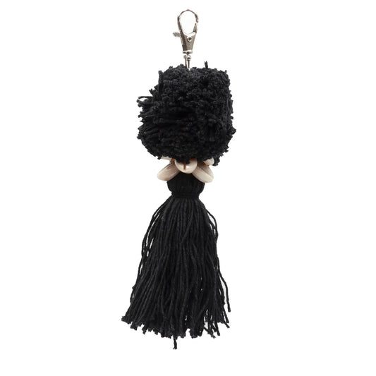 De Pompom Sleutelhanger - Zwart
