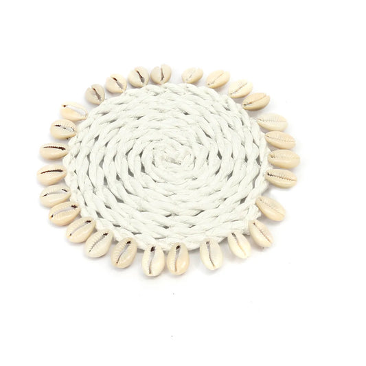 The Seagrass Shell Coaster - White 4 pieces