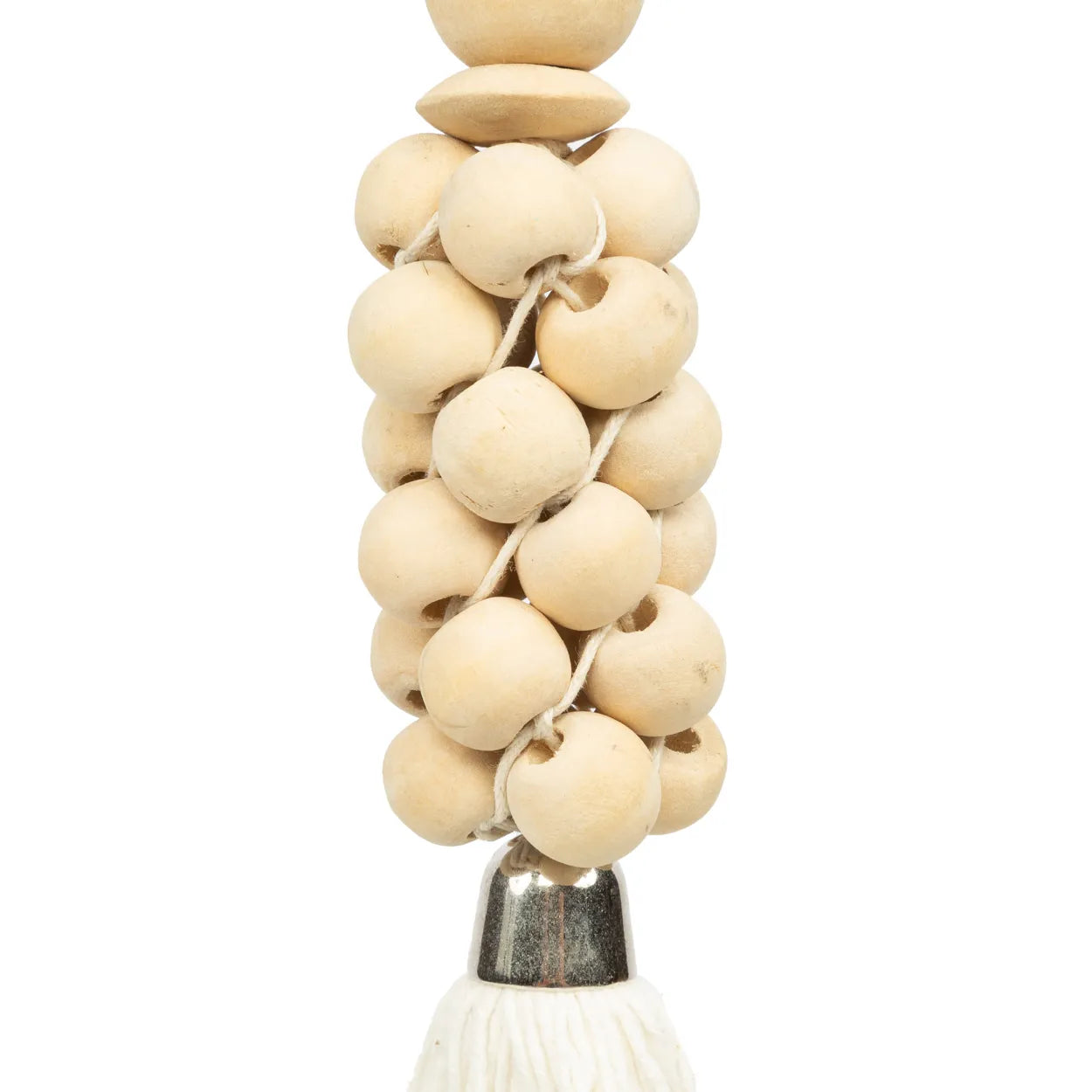 The wooden beads key ring - Natural White 3 pieces