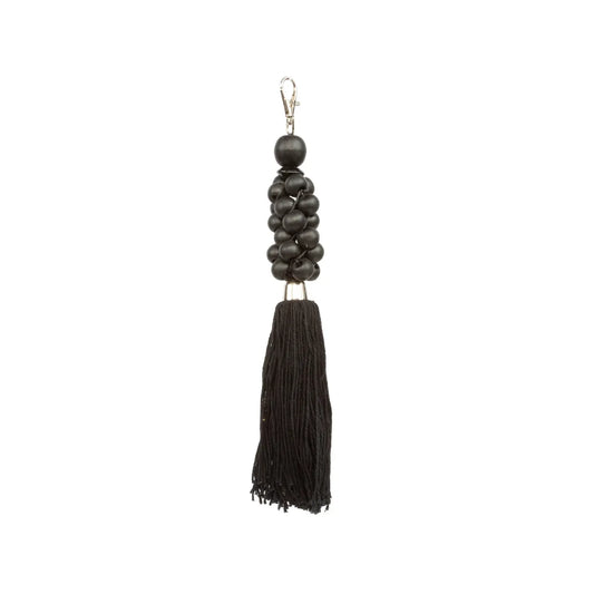 The wooden beads key ring - Black 3 pieces