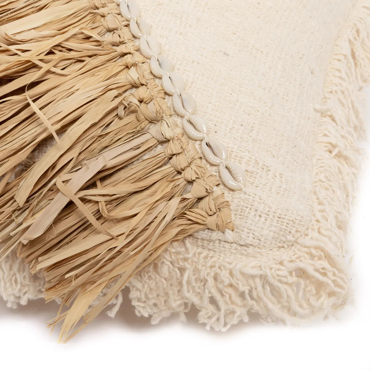 De Raffia Katoenen Kussenhoes - Natuurlijk Wit - 60x60_40
