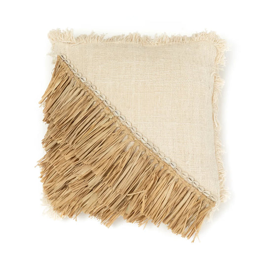 De Raffia Katoenen Kussenhoes - Natuurlijk Wit - 60x60_40