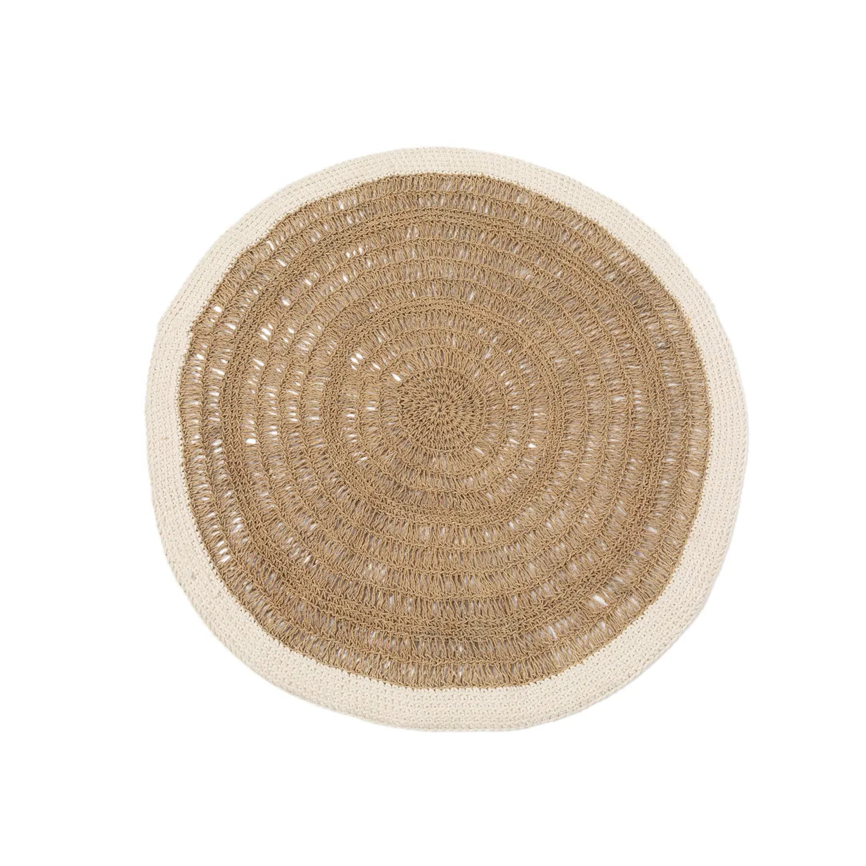The Seagrass &amp; Cotton Round Rug - Natural White - 100
