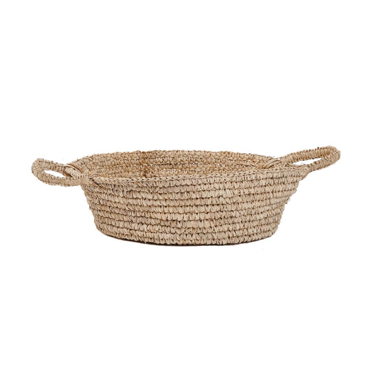 De Raffia Mand Dienbladen - Natuurlijk - M