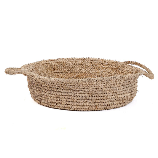 De Raffia Mand Dienbladen - Natuurlijk - L