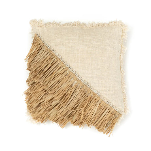 De Raffia Katoenen Kussenhoes - Natuurlijk Wit - 40x40_40