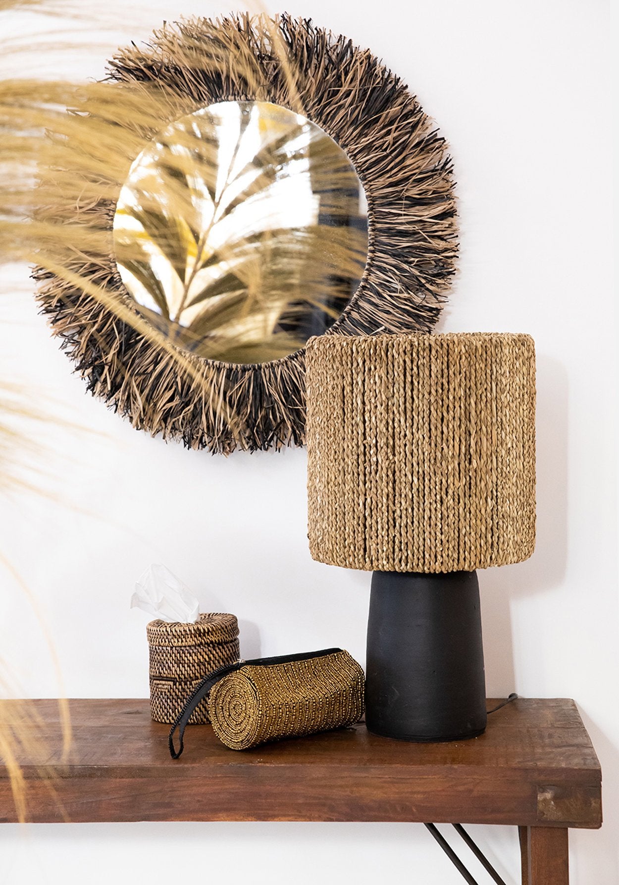 The Chalki Tafellamp - Zwart Naturel