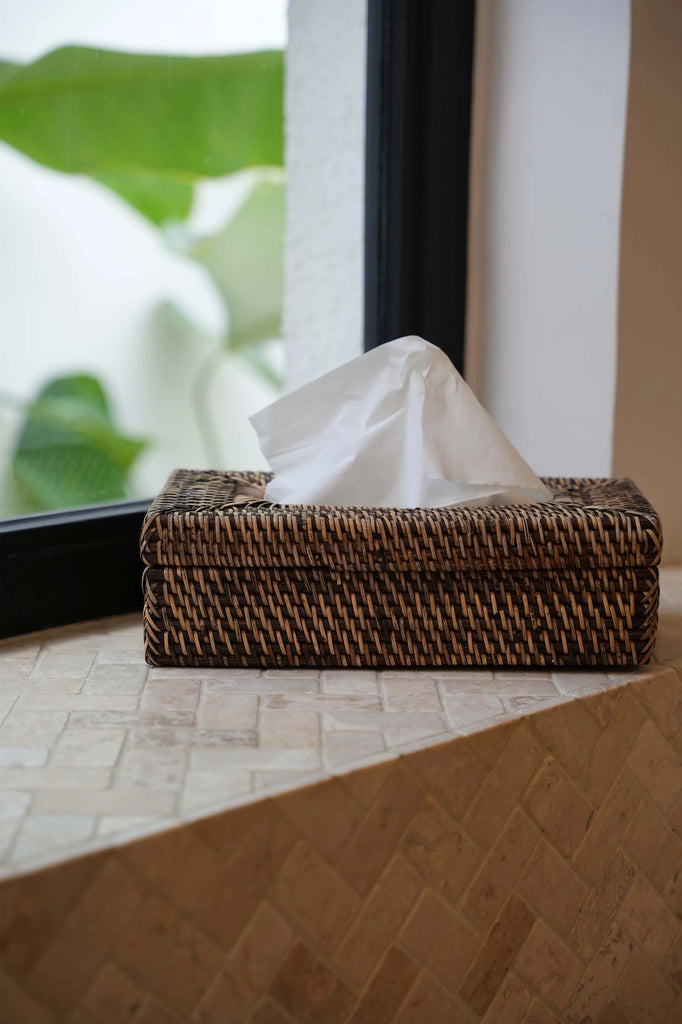De Rattan Classic Tissue Box - Natuurlijk Bruin
