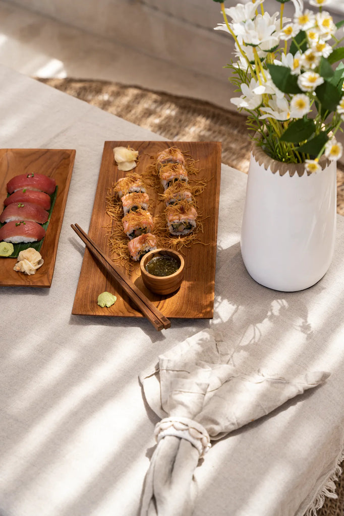 Les baguettes en racine de teck