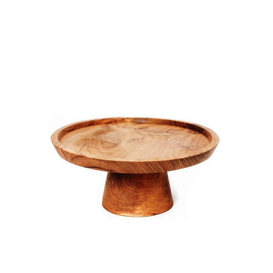 Le plat à gâteau en racine de teck - S