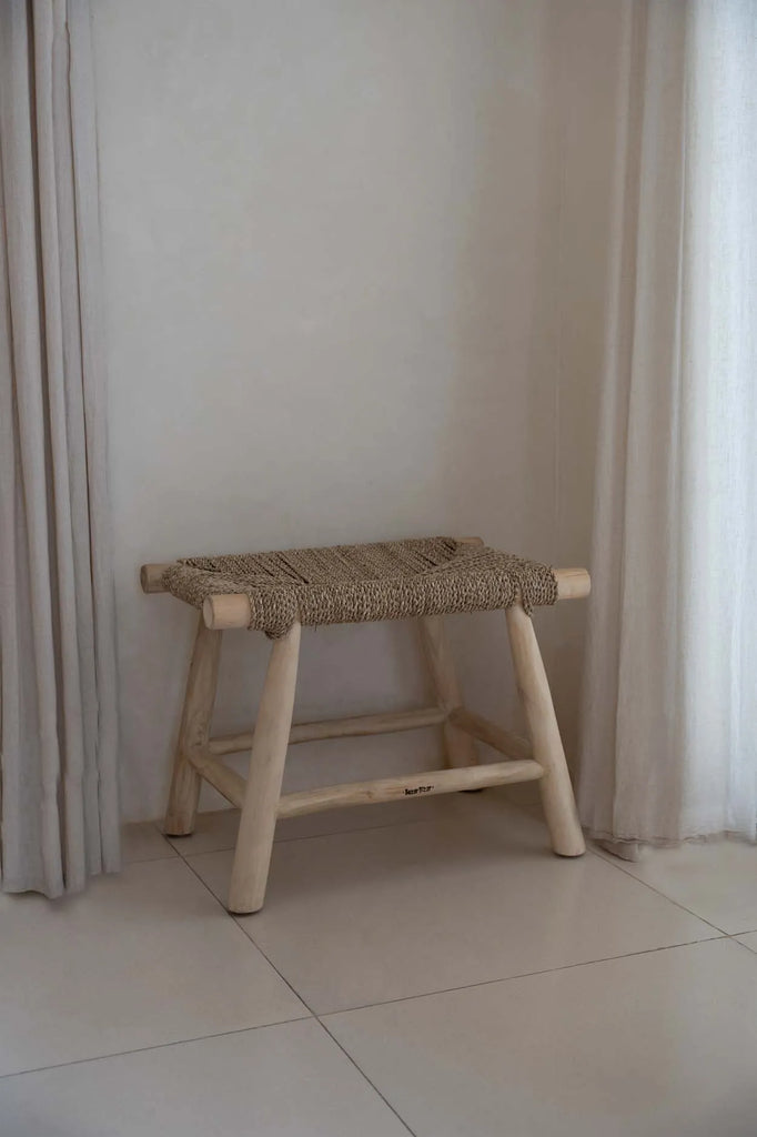 The Porto Seagrass Stool - Natural - M
