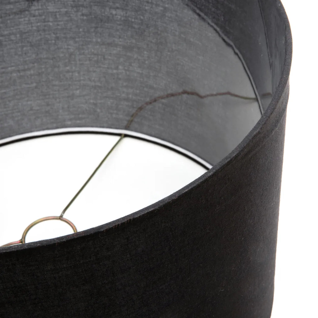 The teak table lamp - Natural Black