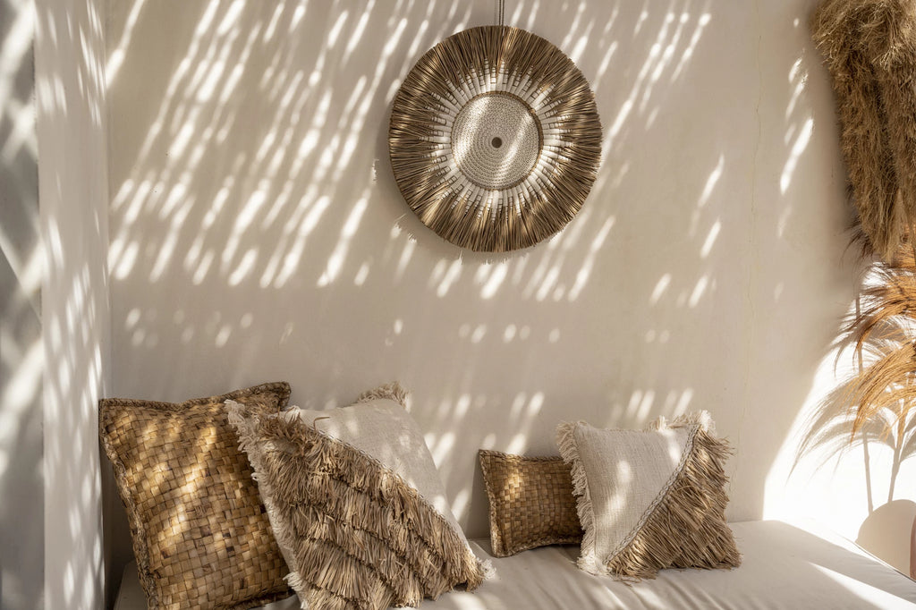 De Raffia Katoenen Kussenhoes - Natuurlijk Wit - 60x60_40