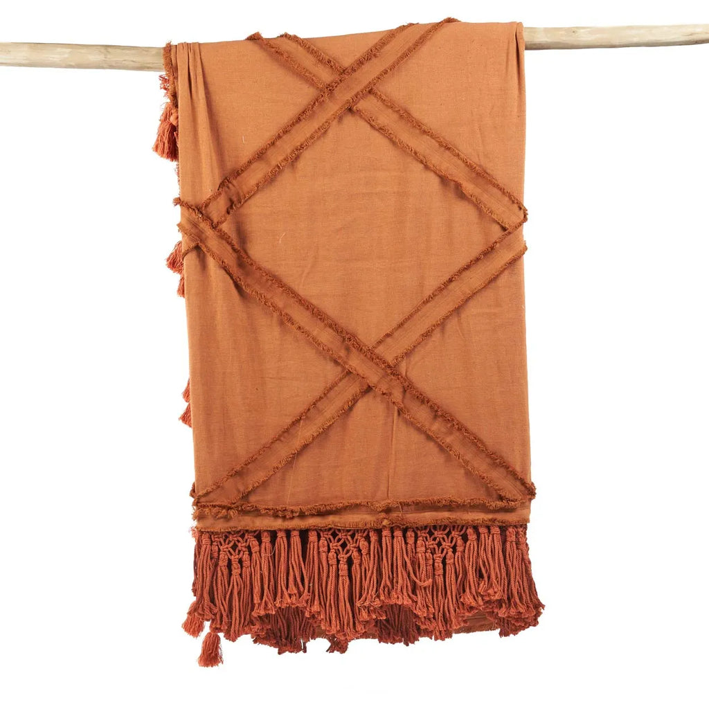 The Berber bedspread 300 x 240 - Terracotta