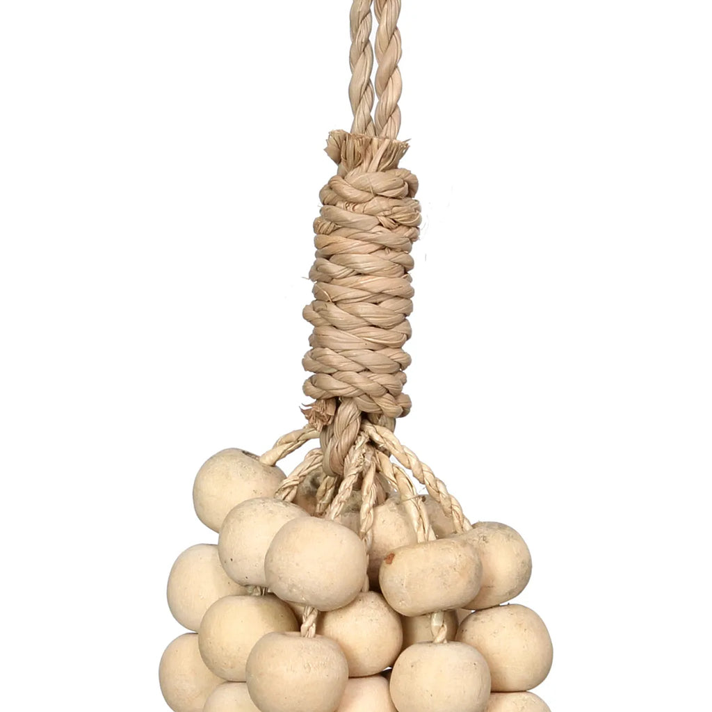Le pompon en perles de bois - Naturel 2 pièces