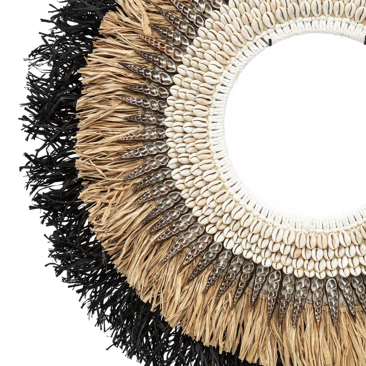 The Mojo Raffia On Stand - Natural Black L