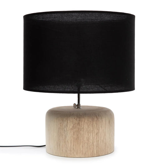 The teak table lamp - Natural Black