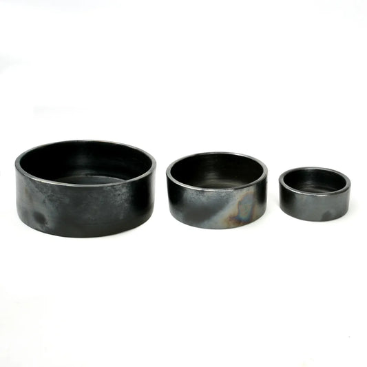 The Burnt Cylinder Dish - Black - Set of 3