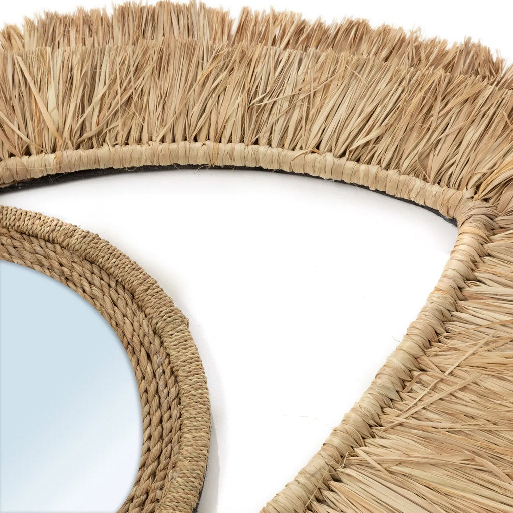 De Raffia Eye Mirror - Natuurlijk - M
