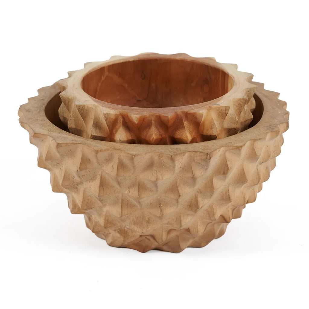 Le bol de durian en racine de teck - M
