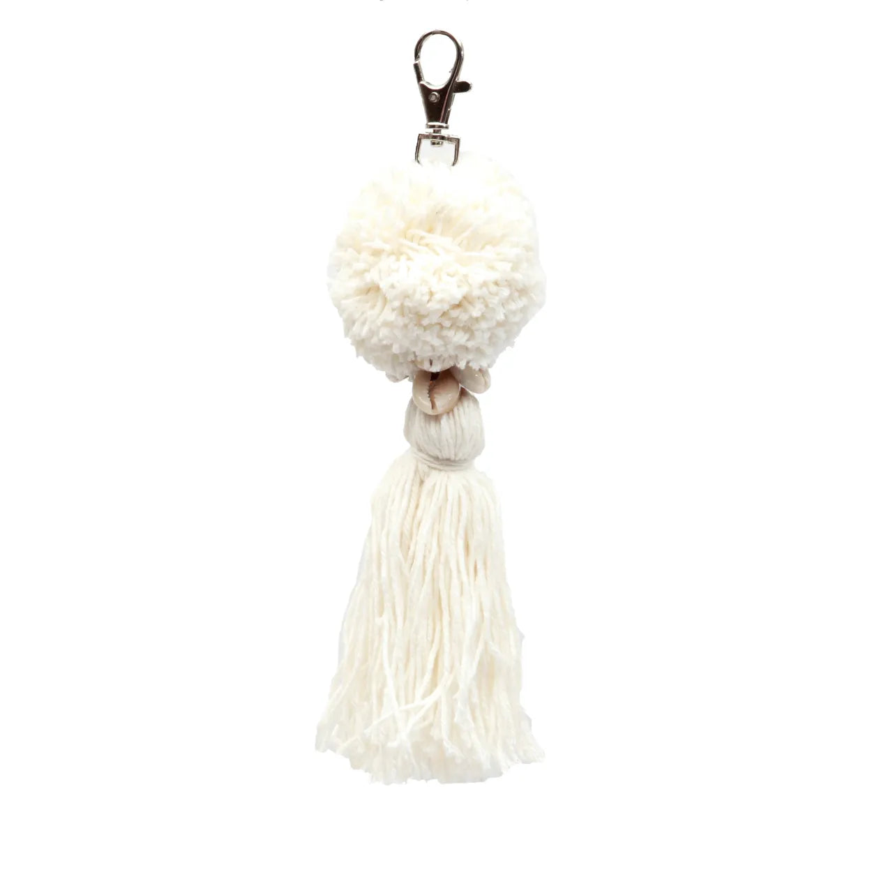 Porte-clés Pompon - Blanc 3 pièces