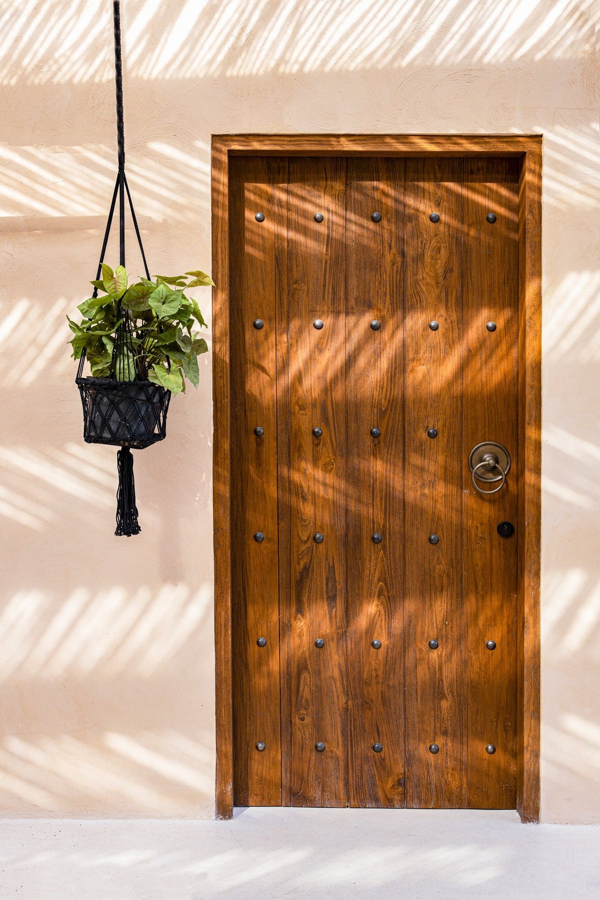 De Macramé Plantenhanger - Zwart - M_40