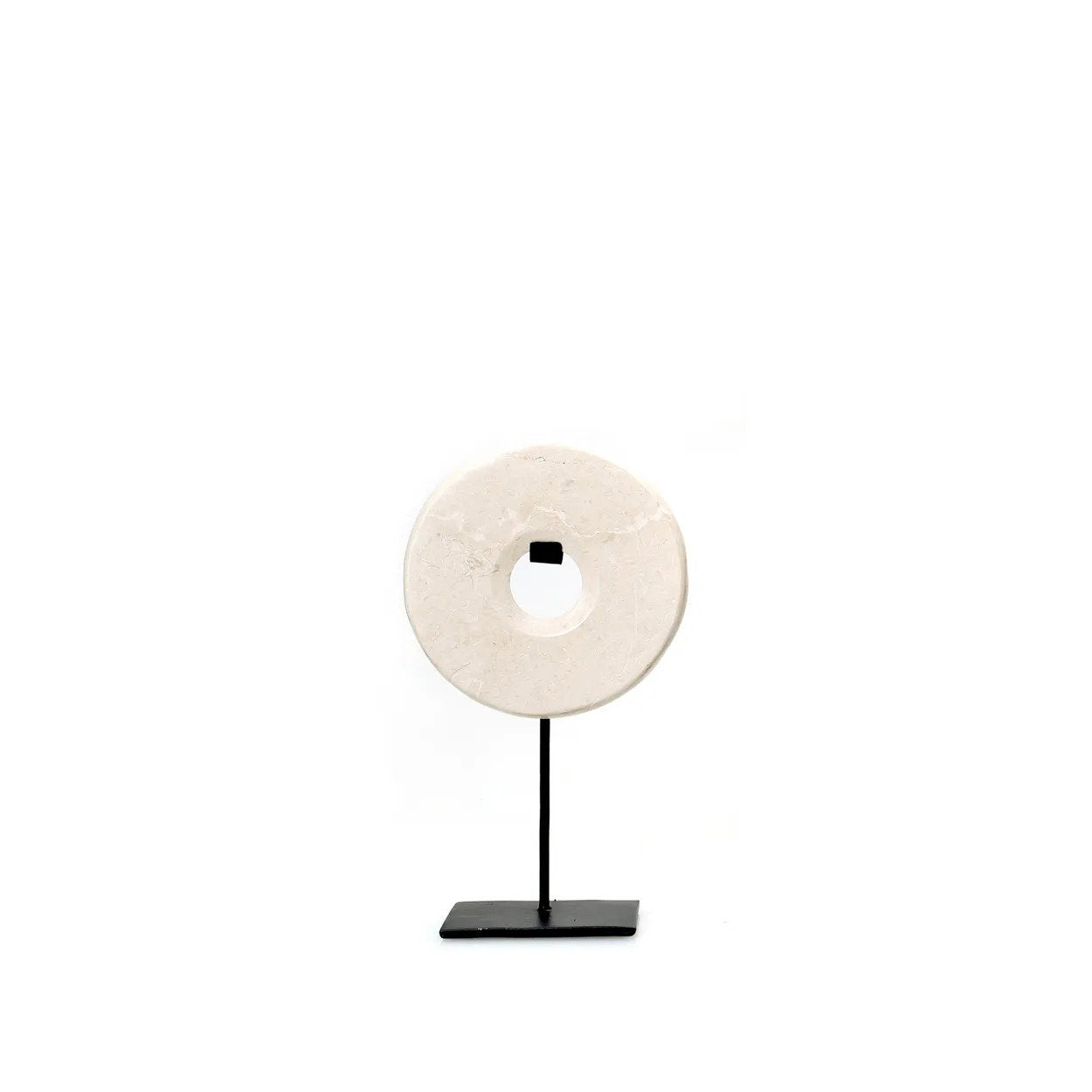 The marble disc on stand - White - S